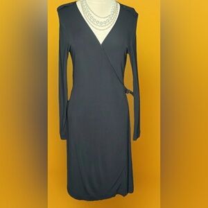 Banana Republic Black Wrap Long Sleeve Dress – Size Medium